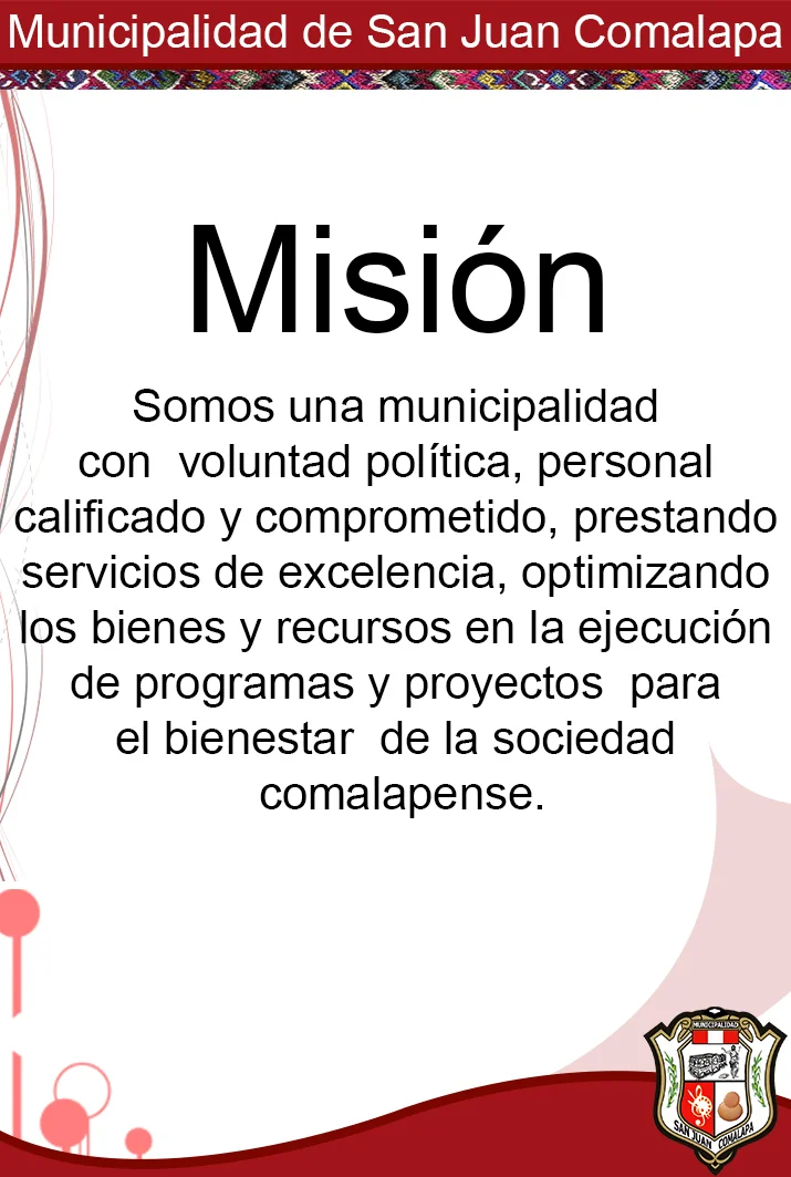 Misión - Municipalidad de San Juan Comalapa