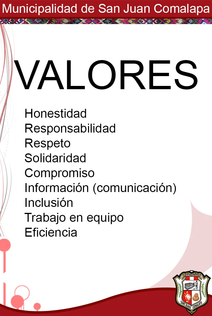 Valores - Municipalidad de San Juan Comalapa